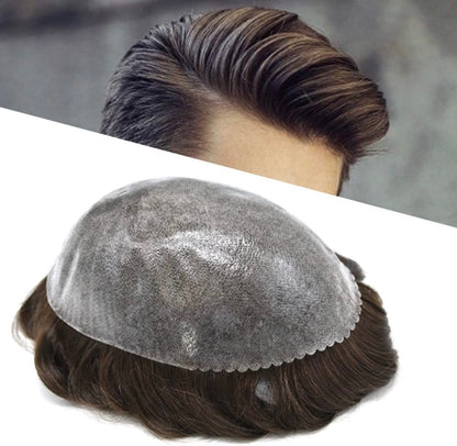 Mens Hair Topper- ultra-thin skin base