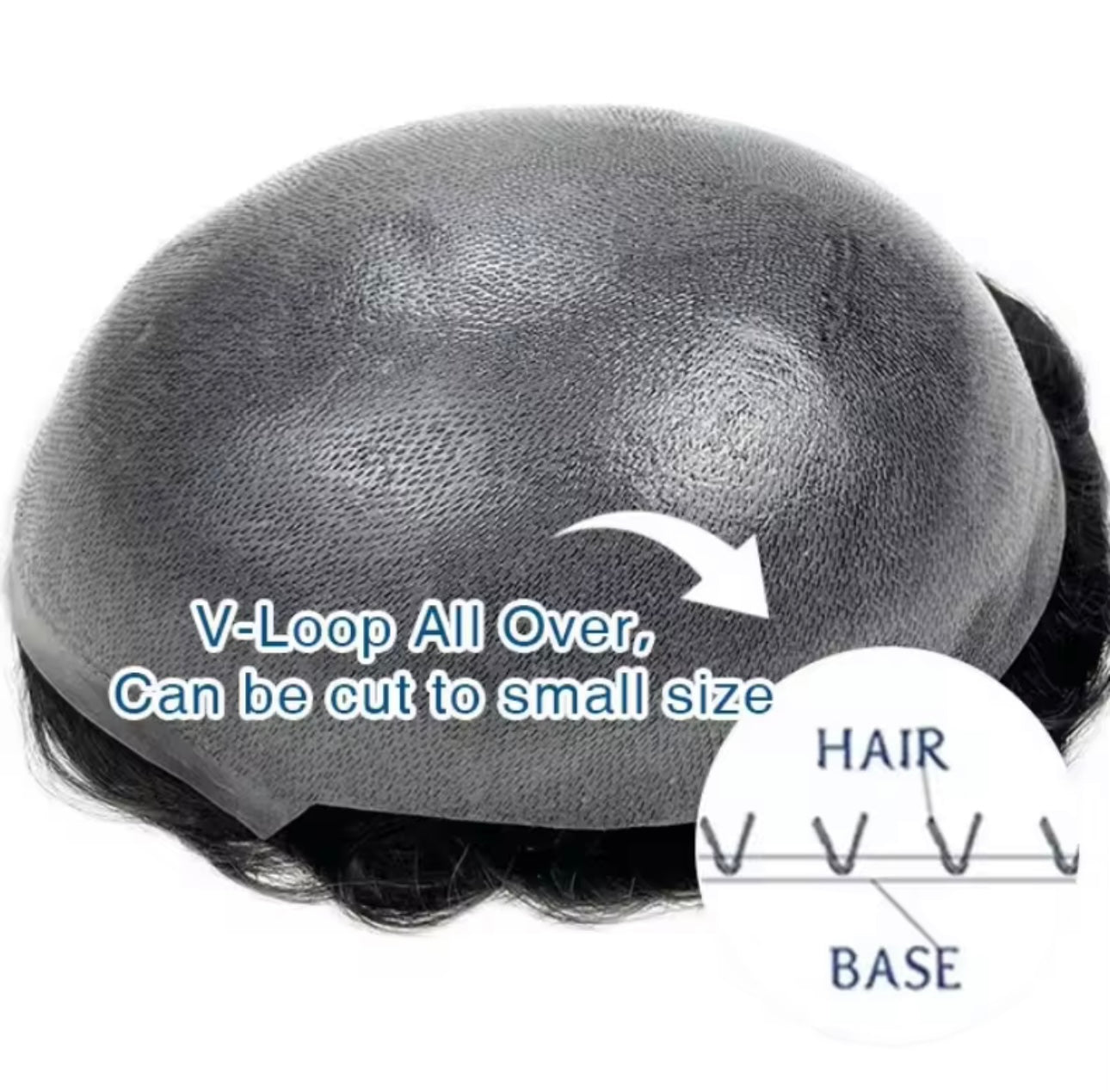 Mens Hair Topper- ultra-thin skin base