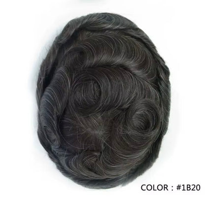 Mens Hair Topper- ultra-thin skin base
