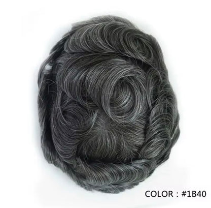 Mens Hair Topper- ultra-thin skin base