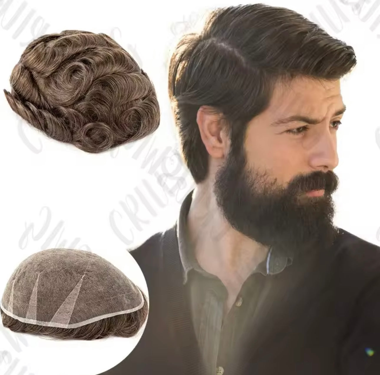 Mens Hair Topper - Swiss lace topper