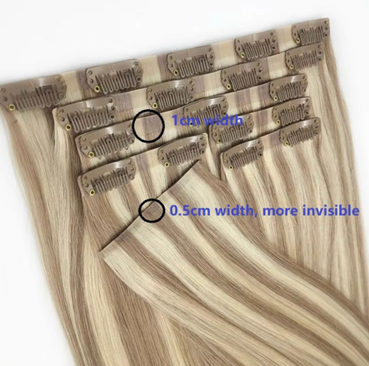 Invisible hair extensions Human hair Clip In 100% High Quality Remy Russian Extensions Best Quality Dark Color Seamless Straight Clip-in Vir