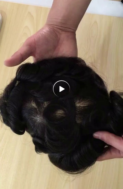 Mens Hair Topper- ultra-thin skin base