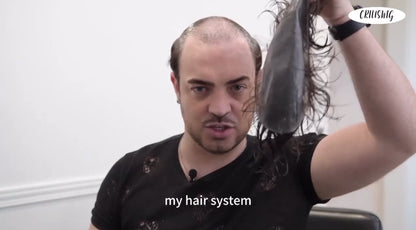 Mens Hair Topper- ultra-thin skin base